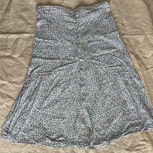 Vintage Floral Midi Swing Skirt